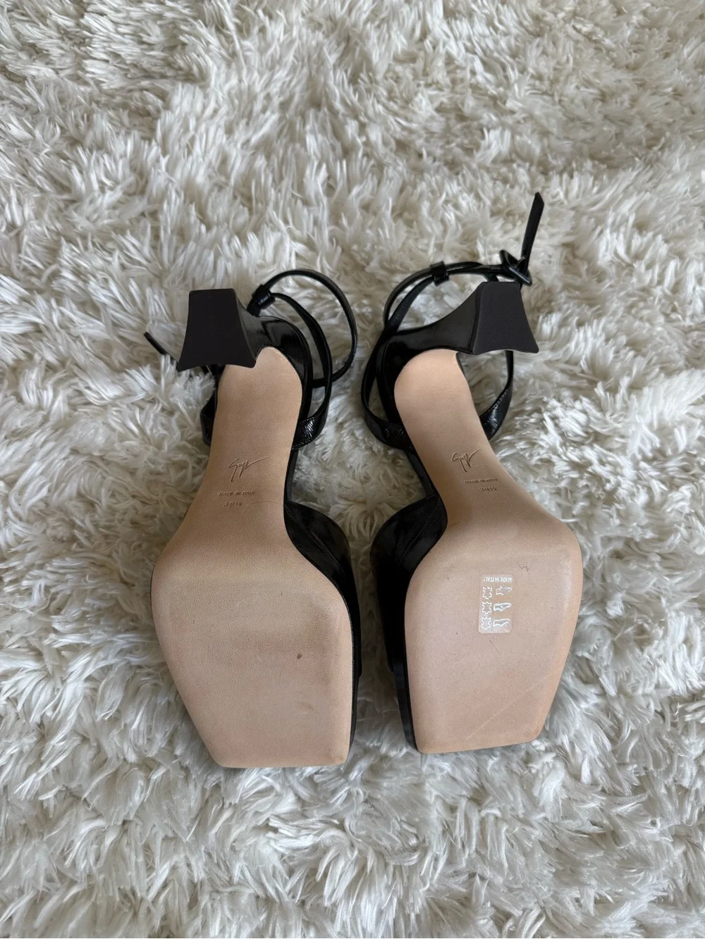 Giuseppe Zanotti Black Patent Platform Slingback Sandals (NWOT)